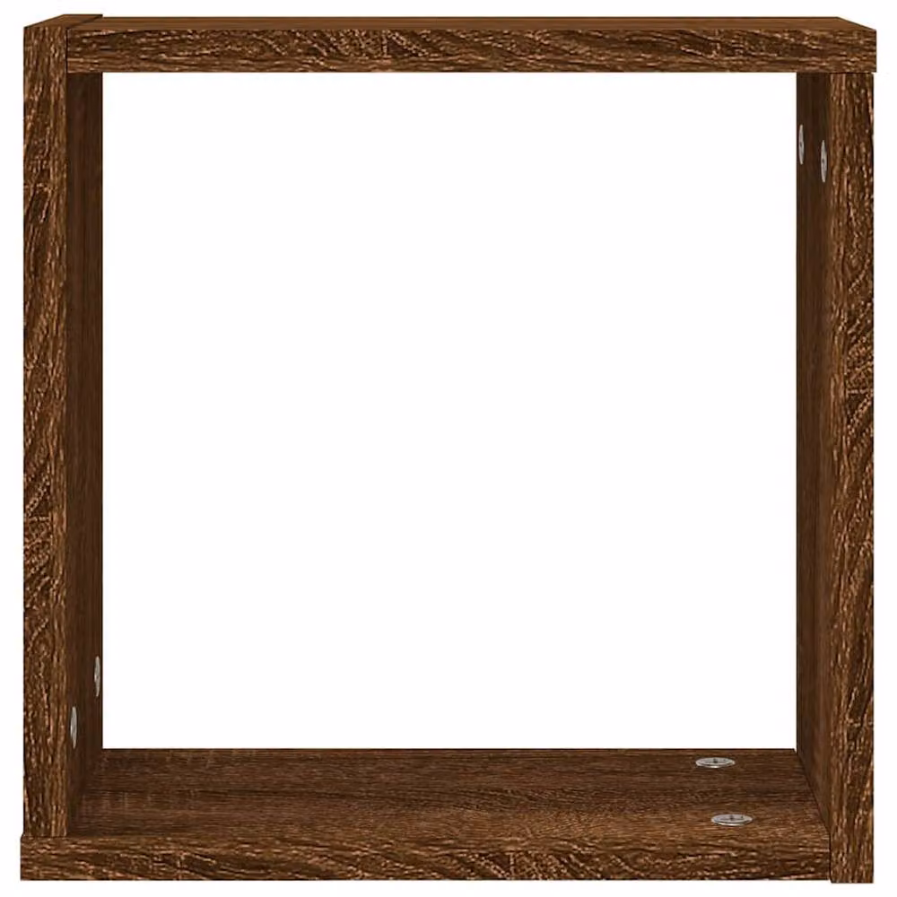 Berkfield Home Wall Mounted Cube Shelves, 6 Piece Set, Brown Oak, W/D/H: 30 x 15 x 30 cm – 6