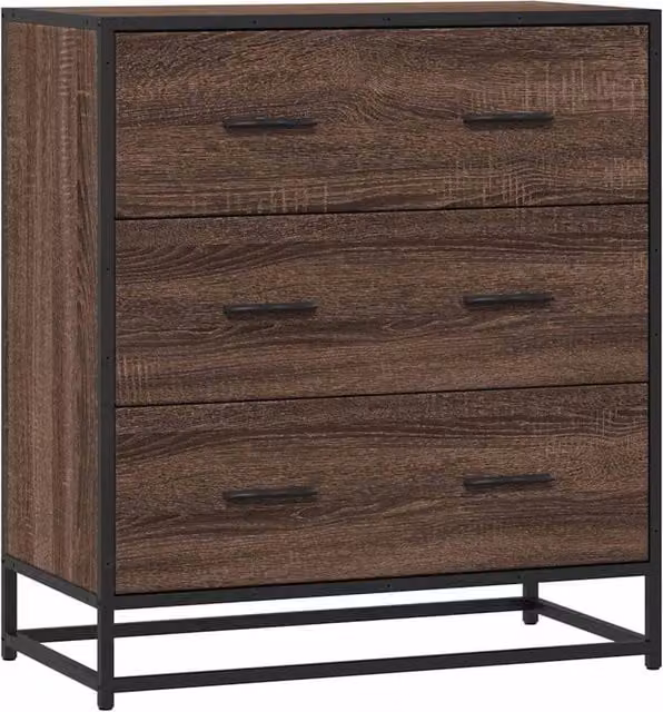 Berkfield Home Industrial Sideboard in Brown Oak, W/D/H: 68 x 35 x 76 cm – 1