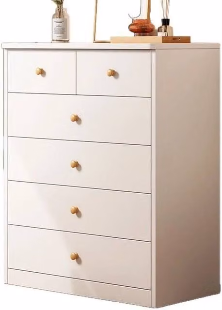 FLAVORA 6 Drawer Wide Tall Chest Cabinet in White