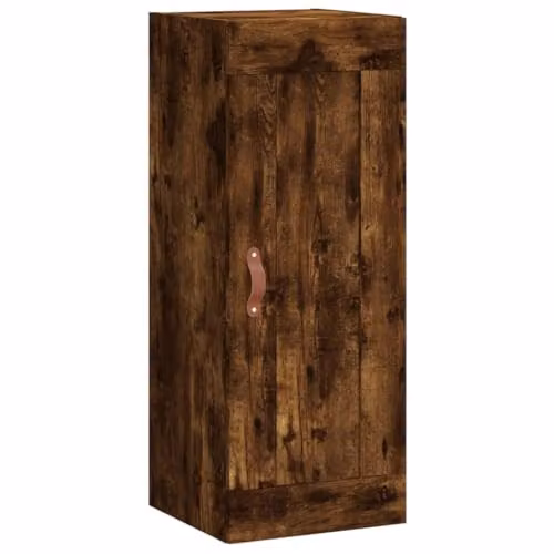 vidaXL Wall Mounted Cabinet in Brown Smoked Oak, W/D/H: 34.5 x 34.0 x 90.0 cm – 1