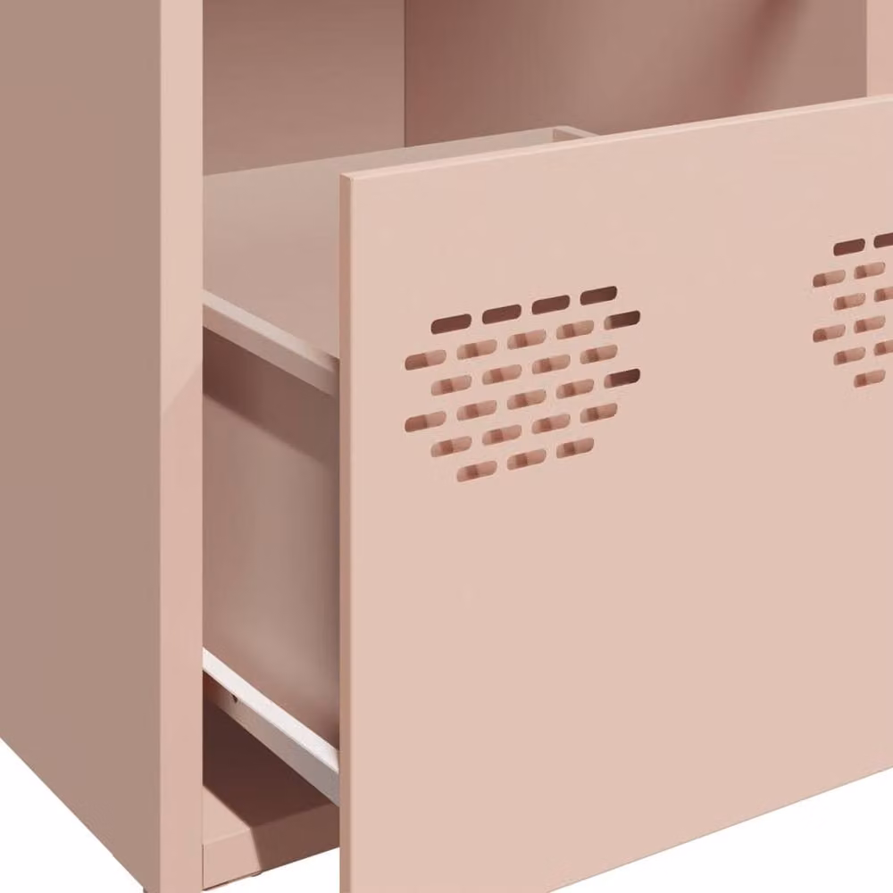 Berkfield Home Pink Modern Sideboard in Matt Cold-rolled Steel, W: 68 cm, D: 39 cm, H: 73.5 cm – 3