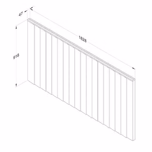 Forest Garden Brown Impregnated Wood Board Fence Panel, Pack of 5 – 3