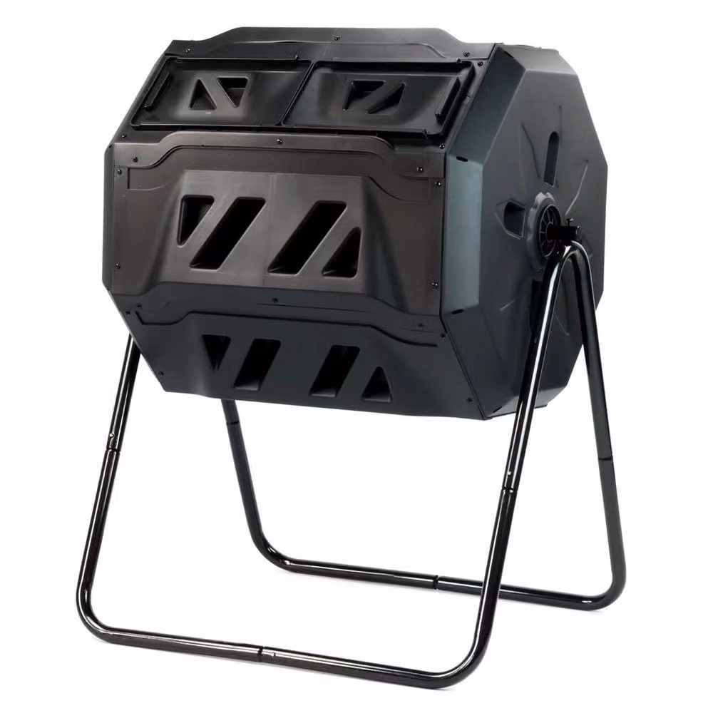 SPETLEK Dual Chamber Rotating Garden Compost Bin in Black – 2