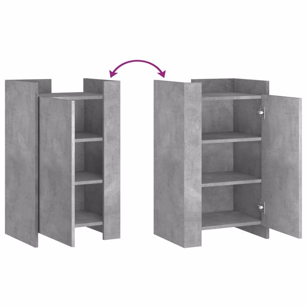 Berkfield Home Sideboard in Concrete Grey, W/D/H: 45 x 35 x 75 cm – 4