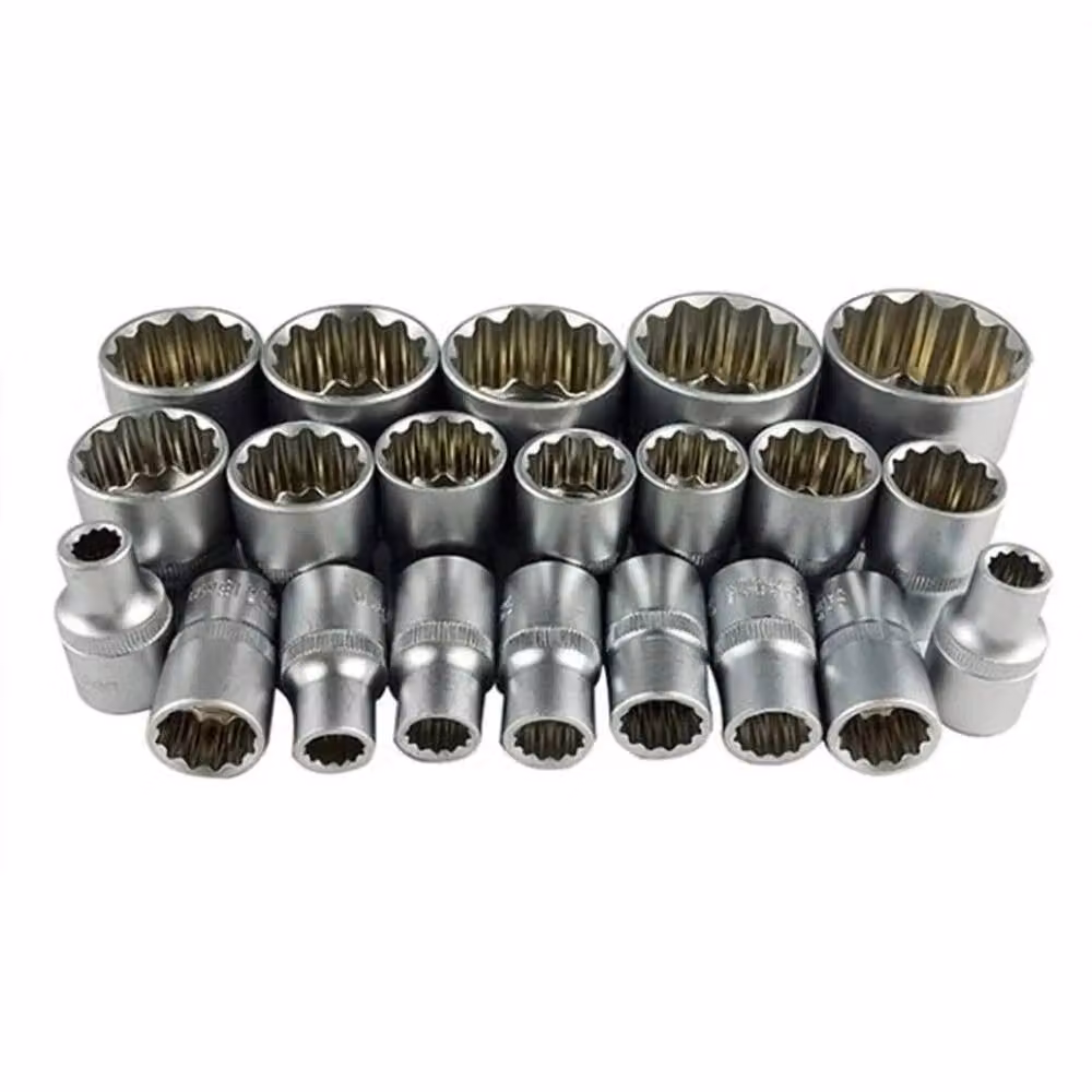 Nordara 21-Piece 1/2 Inch Universal Spline Socket Set, 12-Point Metric 8-36mm, Chrome Vanadium, Silver – 4