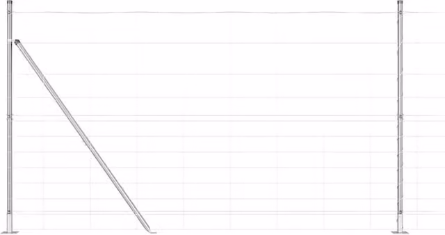 Berkfield Home Field Fence Galvanised Steel in Silver, H: 140 cm, W: 25 m