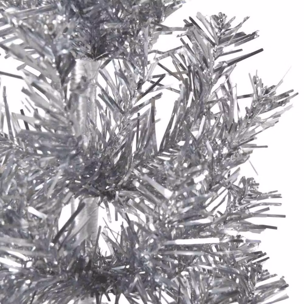 Berkfield Home Slim Artificial Half Christmas Tree with Stand, Silver, Height: 240 cm – 2