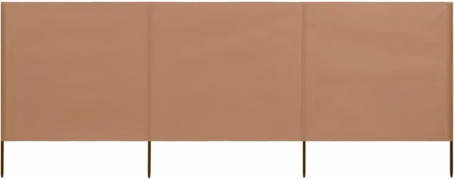 Berkfield Home 3-Panel Fabric Wind Screen, W: 400 cm, H: 80 cm, Beige