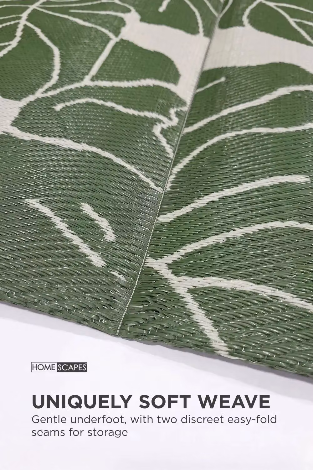 Homescapes Luxury Outdoor Rug in Green and White Ada Floral, Reversible and UV-Resistant, W/D/H: 120 x 180 cm – 4