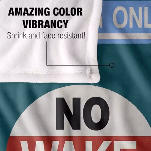 JQ Licensing James Piazza Coastal No Wake Zone Super Soft Fleece Throw Blanket, Multicolour, W/D/H: 91 x 147 cm – 4