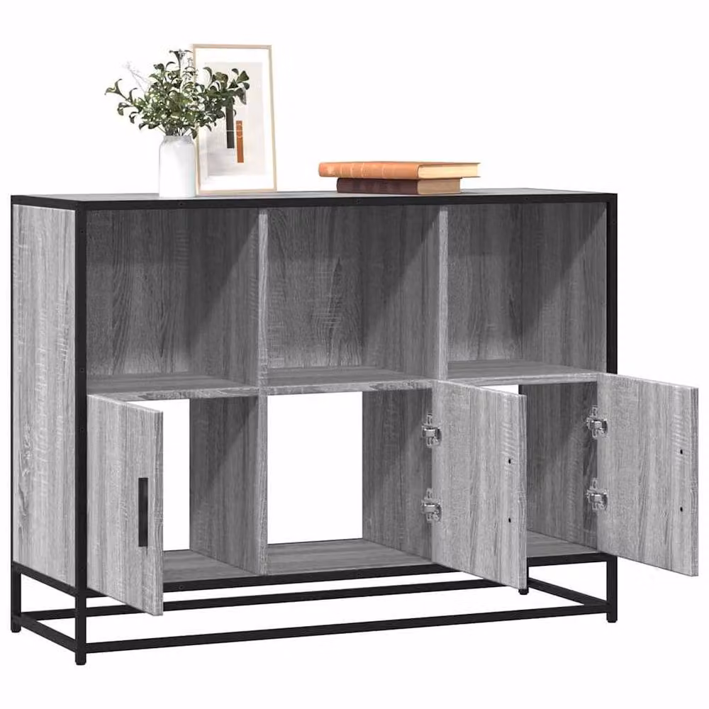 Berkfield Home Grey Sonoma Sideboard in Engineered Wood, W/D/H: 100 x 35 x 76 cm – 2