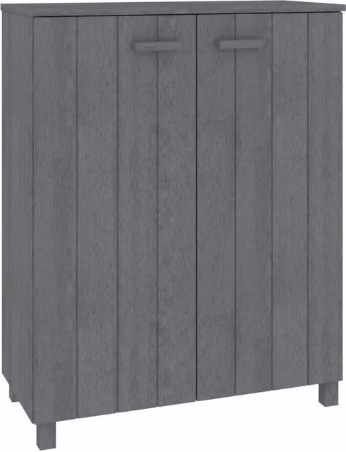 Berkfield Home HAMAR Shoe Cabinet in Dark Grey Solid Pine, W/D/H: 85 x 40 x 108 cm – 1