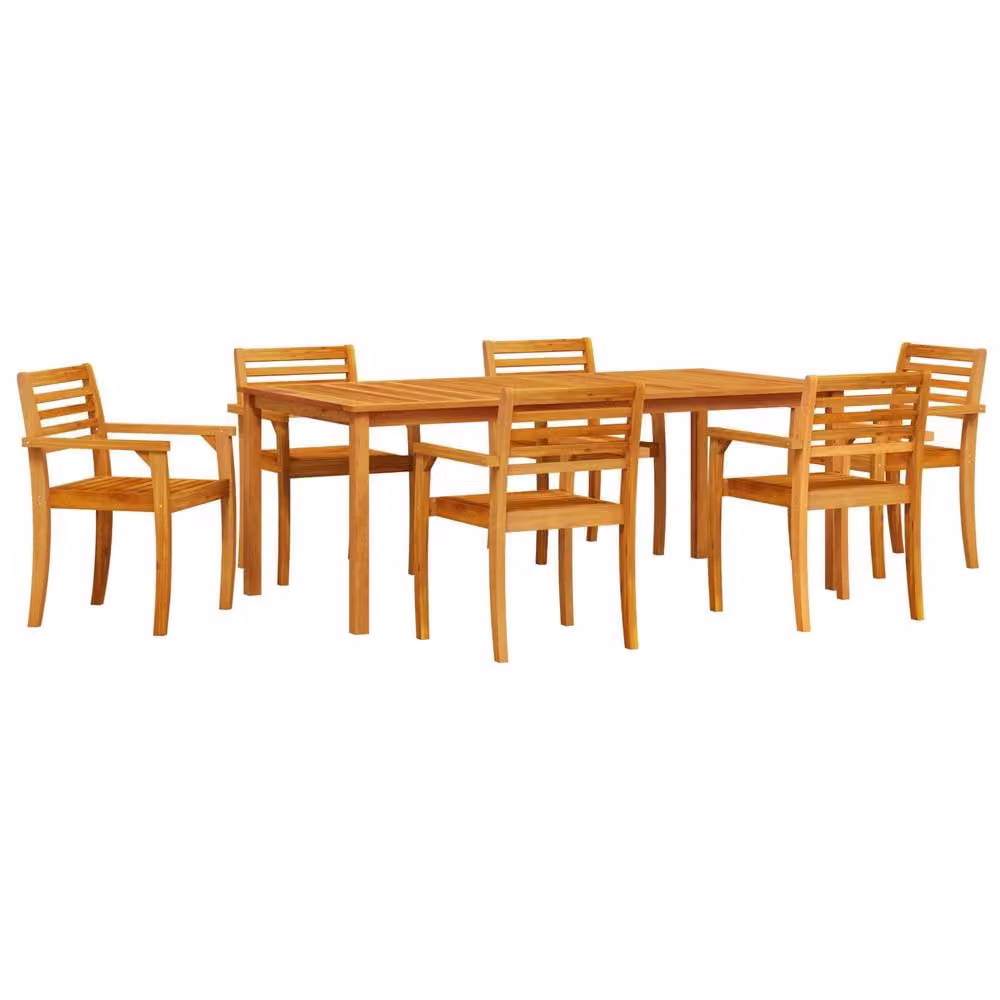 Berkfield Home 9-Piece Rustic Acacia Wood Garden Dining Set in Brown – 1