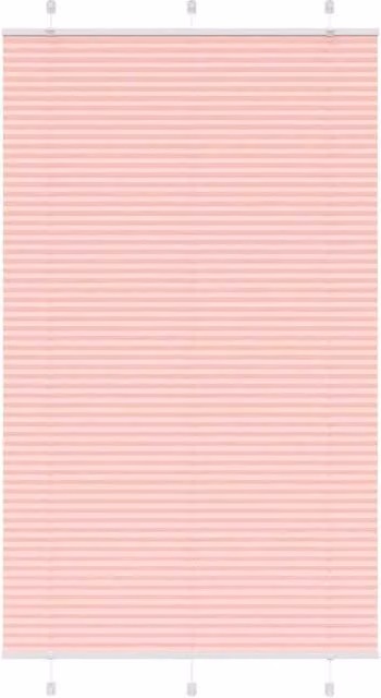 Berkfield Home Pink Single Pleat Polyester Semi-Transparent Blind, W: 120 cm, H: 200 cm