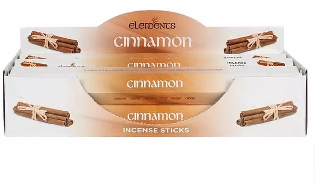 Elements Cinnamon Incense Sticks, Set of 6 Packets, Brown