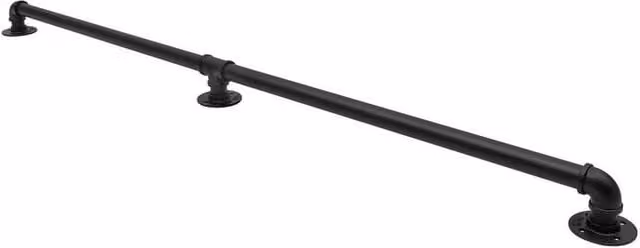 Havendro Black Modern Outdoor Steel Handrail, 5ft Round Galvanised Stair Railing – 1