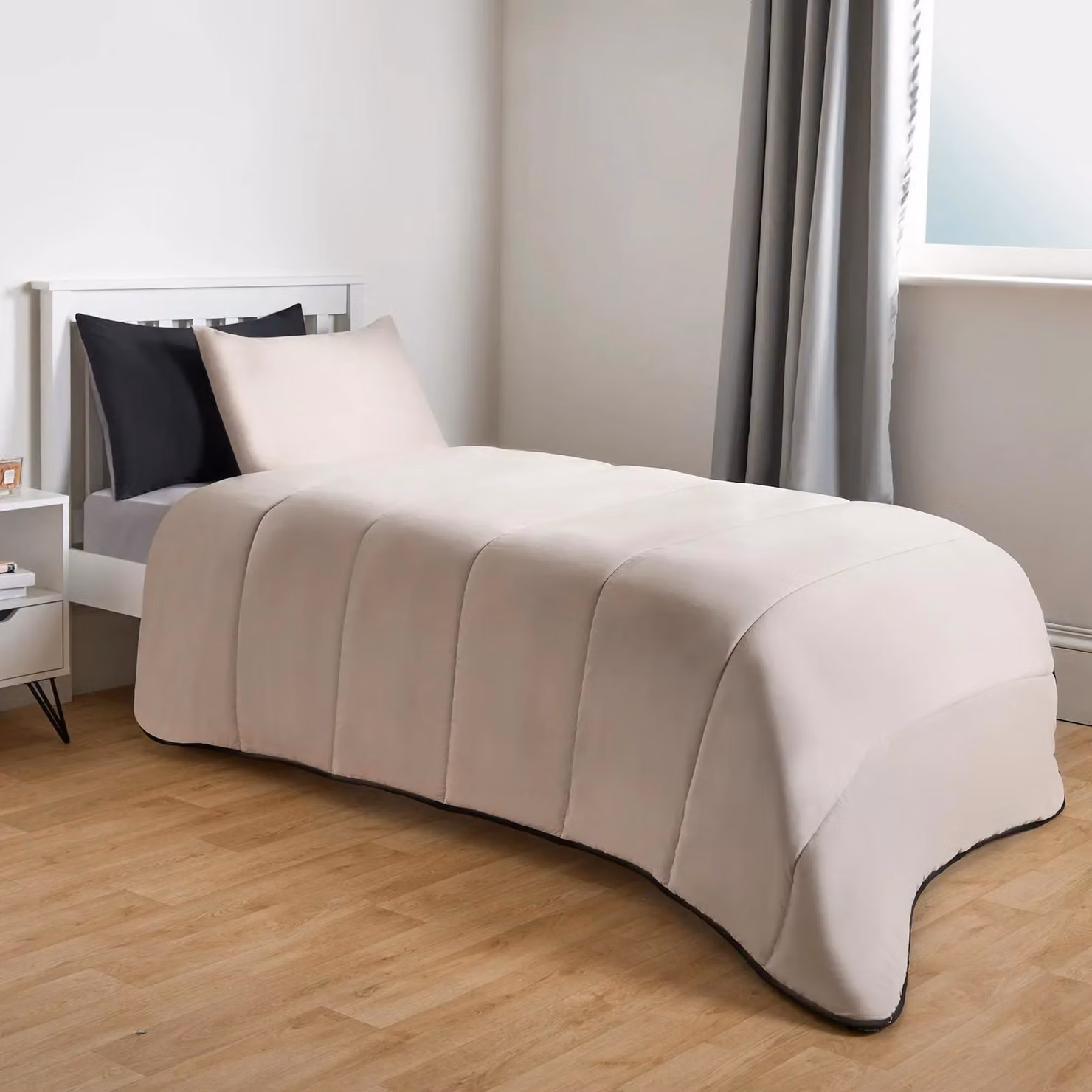 OHS 10.5 TOG King Size Duvet and Pillowcase Set with Quilted Hollow Fibre Cover in Stone – 2
