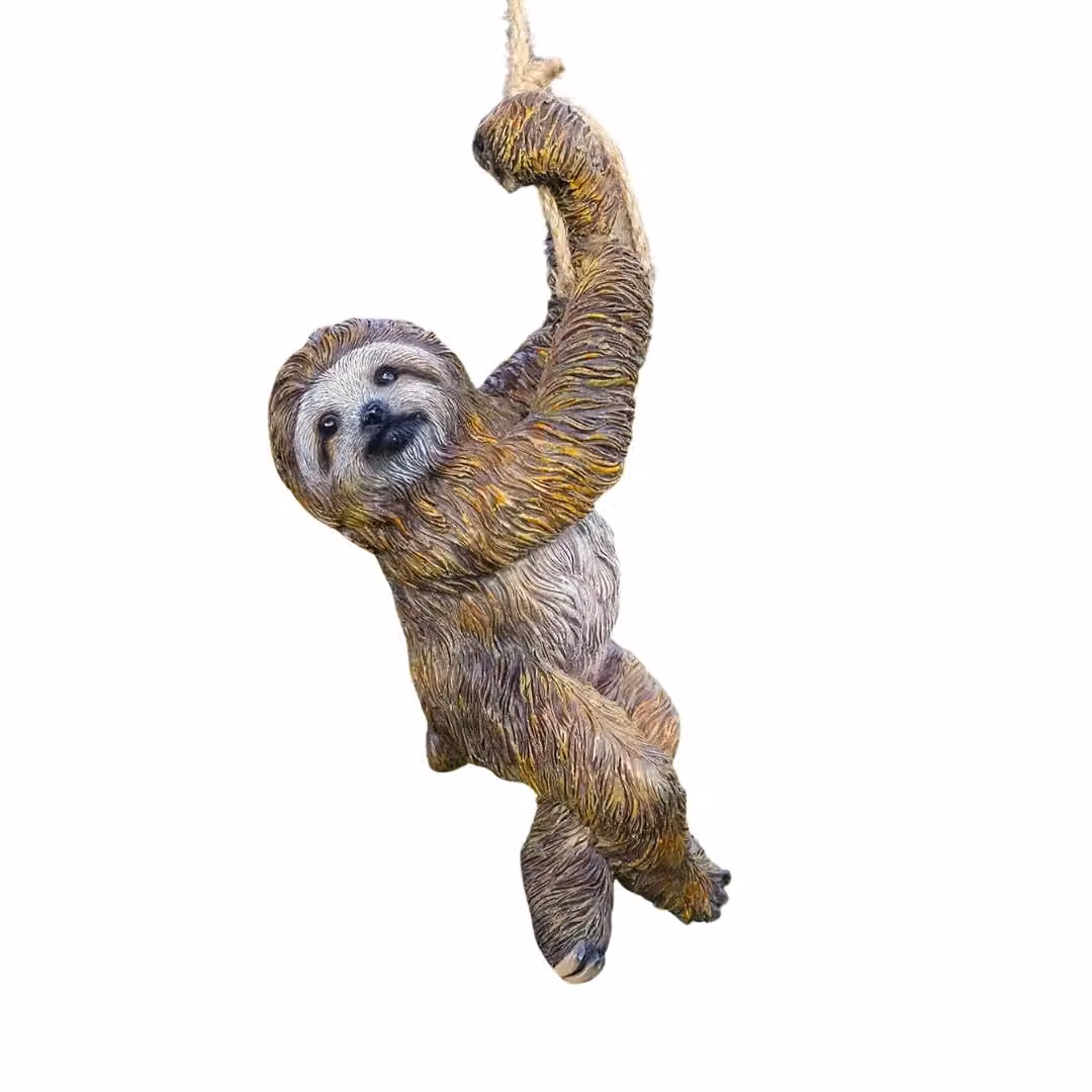 Marco Paul Sloth Hanging Garden Statue in Brown Resin – 2