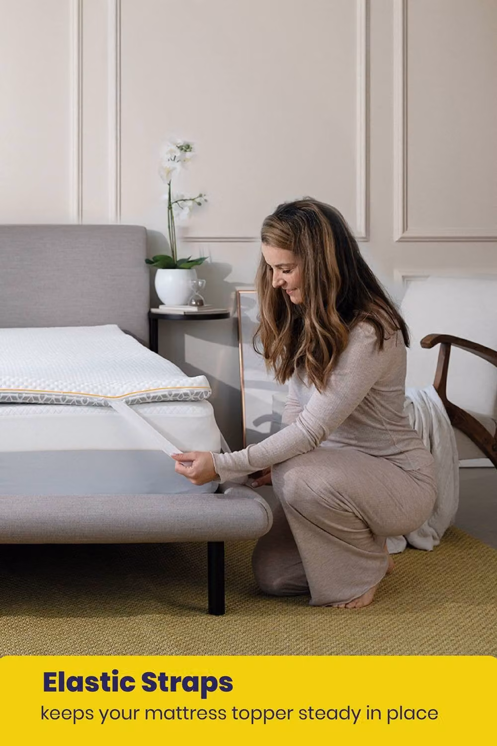 Brightr Sleep Aurora Deluxe 2 in 1 Memory Foam Mattress Topper, Medium Firm, White, EU Single – 3