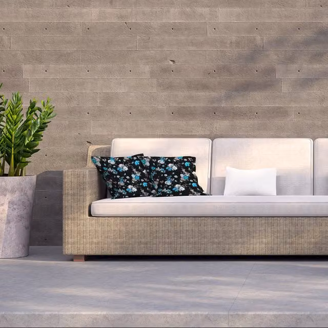 Benjamin Tate Design LTD Blue Roses Square Outdoor Cushion, Multicolour, W/D/H: 60 x 60 x 60 cm