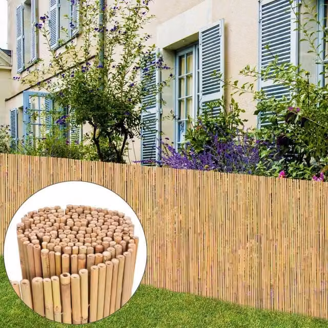 Berkfield Home Woven Bamboo Fence Mat, Brown, W: 300 cm, H: 100 cm
