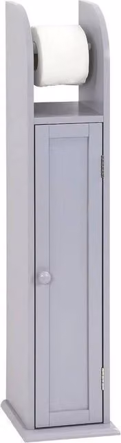 Kelvenix Freestanding Bathroom Toilet Paper Roll Holder and Spare Roll Storage Unit in Grey