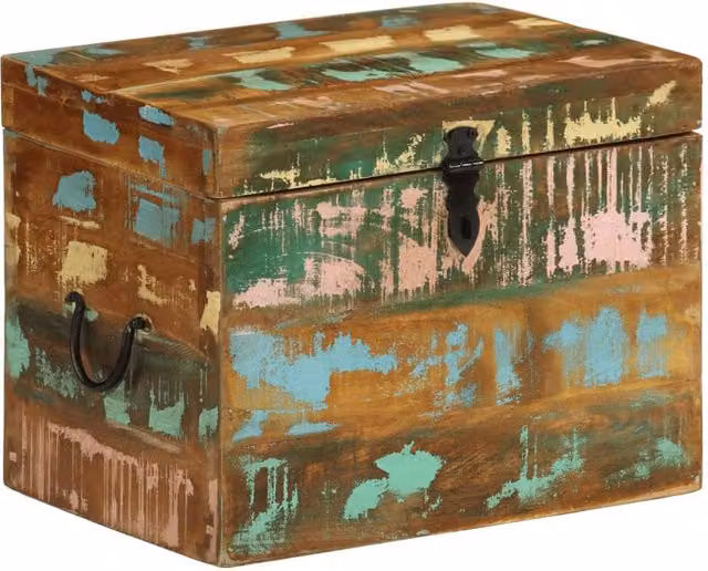 Berkfield Home Reclaimed Solid Wood Storage Box in Multicolour – 1