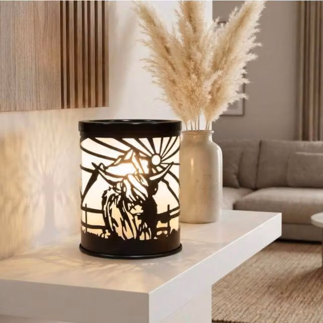 Garden Greatness Highland Cow Illuminated Aroma Burner in Multicolour and Black, W/D/H: 13.0 x 11.0 x 11.0 cm – 4