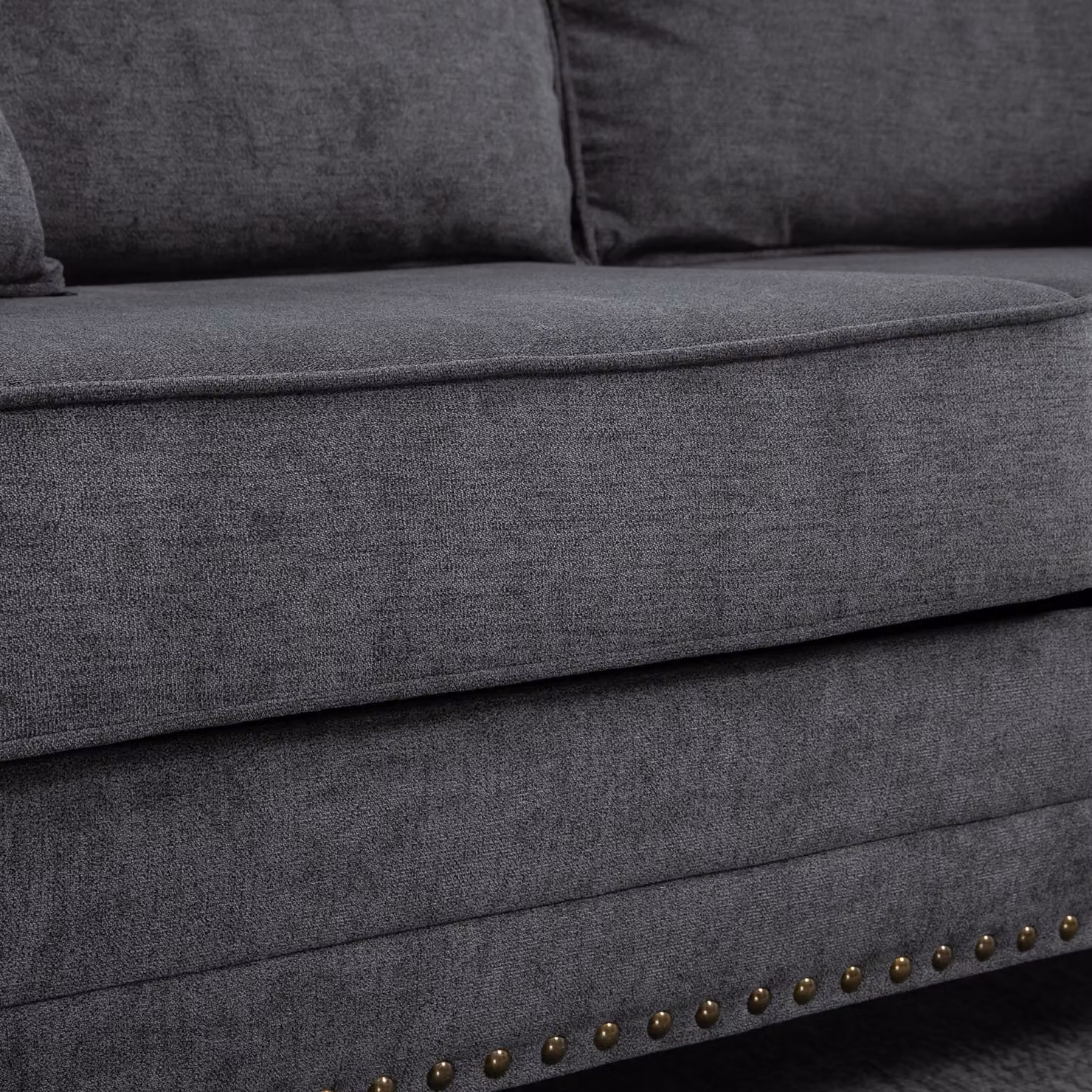 HOMCOM 2 Seater Fabric Sofa in Grey with Scatter Cushions and Rubberwood Frame – 5