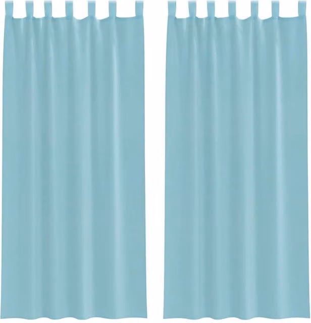 Berkfield Home Turquoise Voile Fabric Panel Curtains with Tabs, 2 Pack, W: 140 cm, H: 225 cm