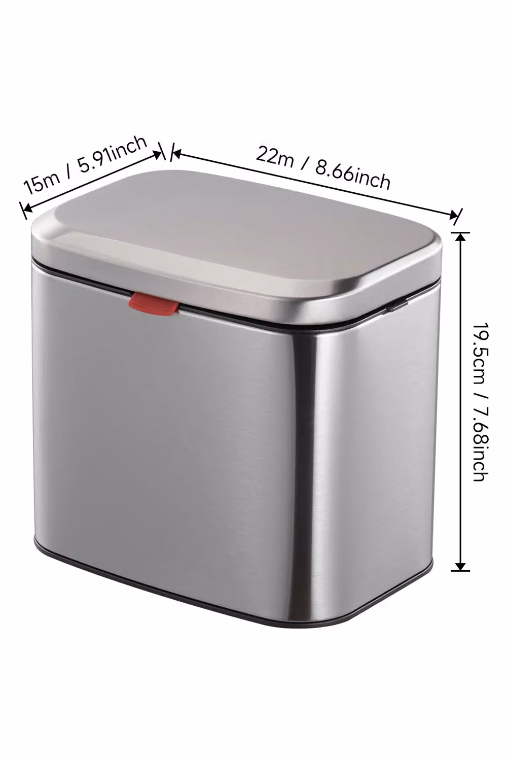 Living and Home 4L Stainless Steel Hanging Kitchen Dustbin with Flip Lid and Odour Filter in Silver – 2