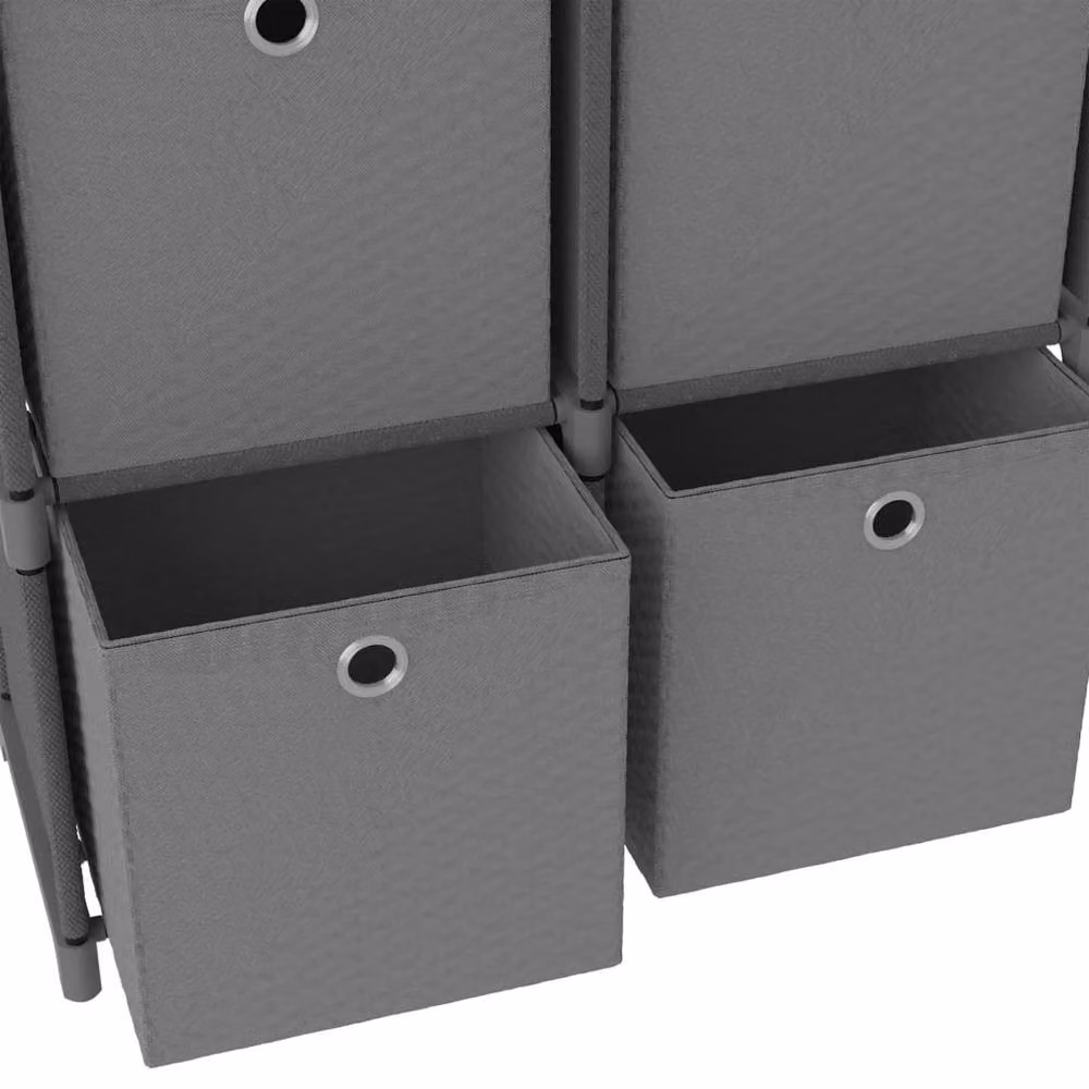 Berkfield Home 5-Cube Freestanding Display Shelf with Fabric Boxes in Grey, W: 103 cm, D: 30 cm, H: 72.5 cm – 3