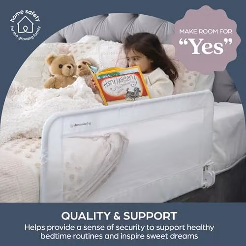 Dreambaby Prague Toddler Bed Guard, Foldable Safety Rail in White, Width: 110 cm, Height: 45.5 cm – 4
