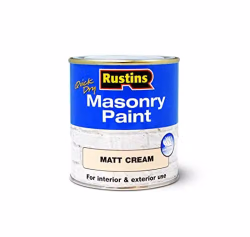 Rustins Matt Masonry Paint in Cream/Beige, 250ml