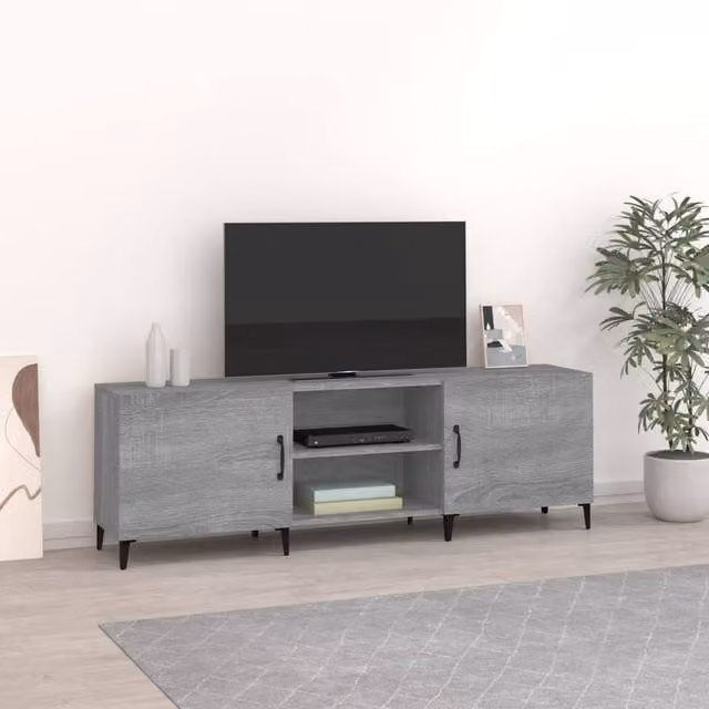 Berkfield Home Classic TV Cabinet in Grey Sonoma, W/D/H: 150 x 30 x 50 cm – 1