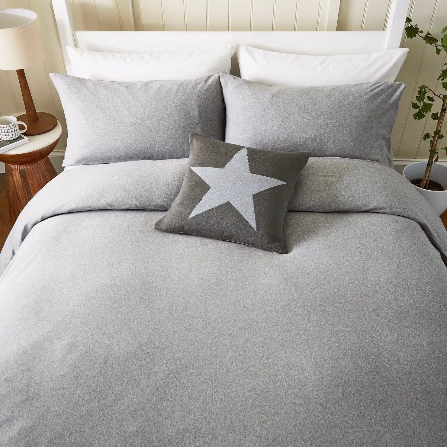 Helena Springfield Grey Jersey Cotton Duvet Cover and Pillowcase Set – 3