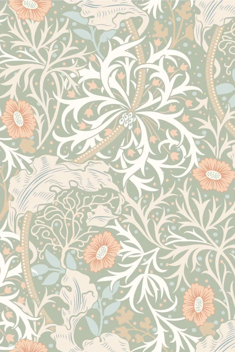 Hoopla Walls Seaweed Garden Matt Botanical Floral Wallpaper in Light Green – 2