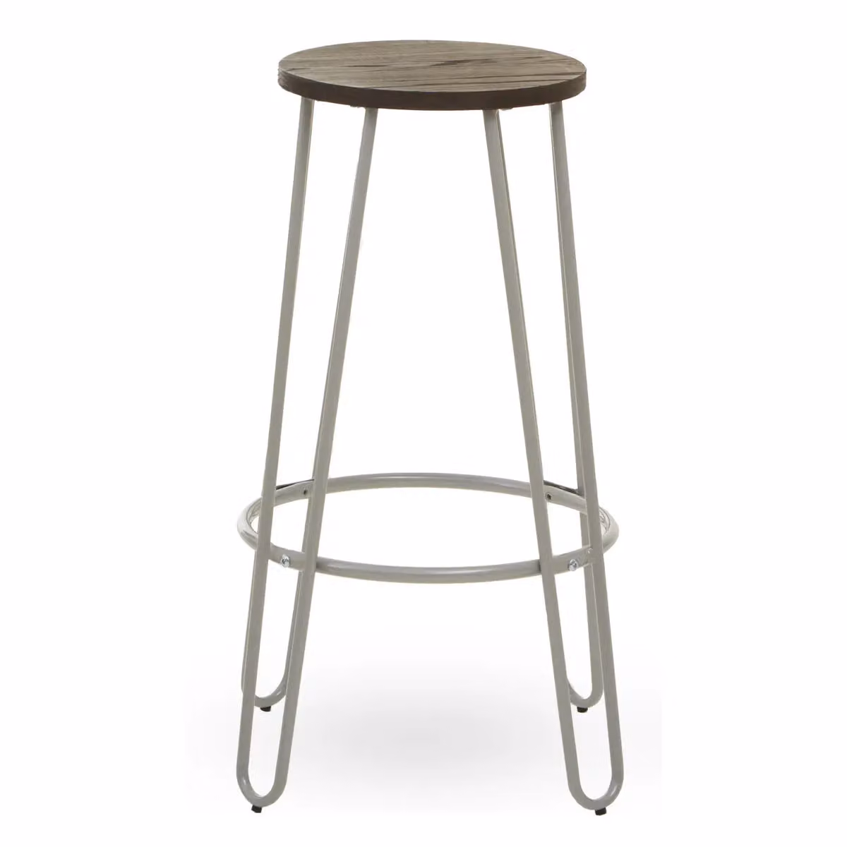Orsina Modern Metal and Wood Bar Stool in Beige and Grey – 3