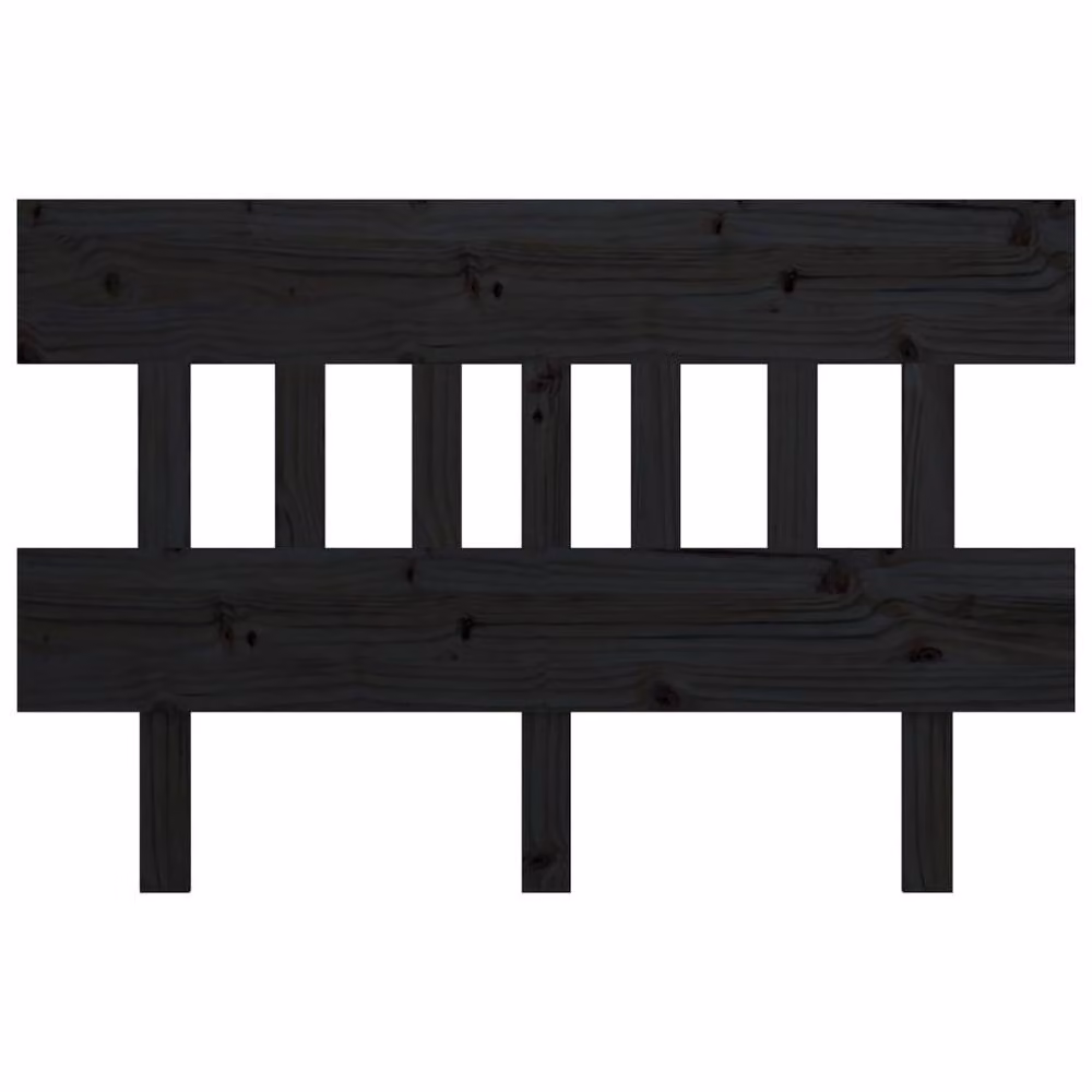 Berkfield Home Rustic Solid Pine Wood Bed Headboard, Black, W: 203.5 cm, D: 3 cm, H: 81 cm – 3