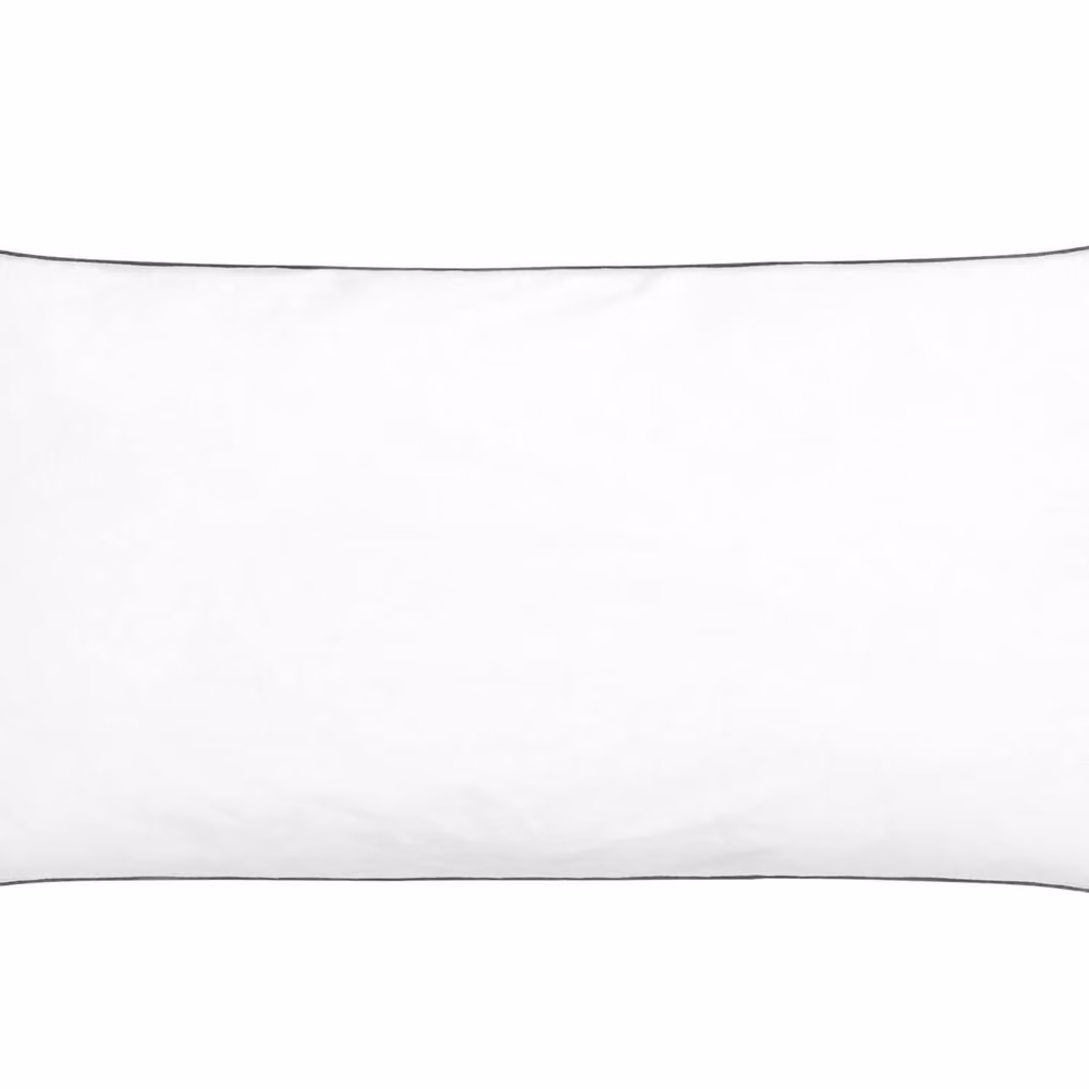 Wyld Haus Japara White Cotton Pillow with Satin Piping, W/H: 40 x 80 cm – 2
