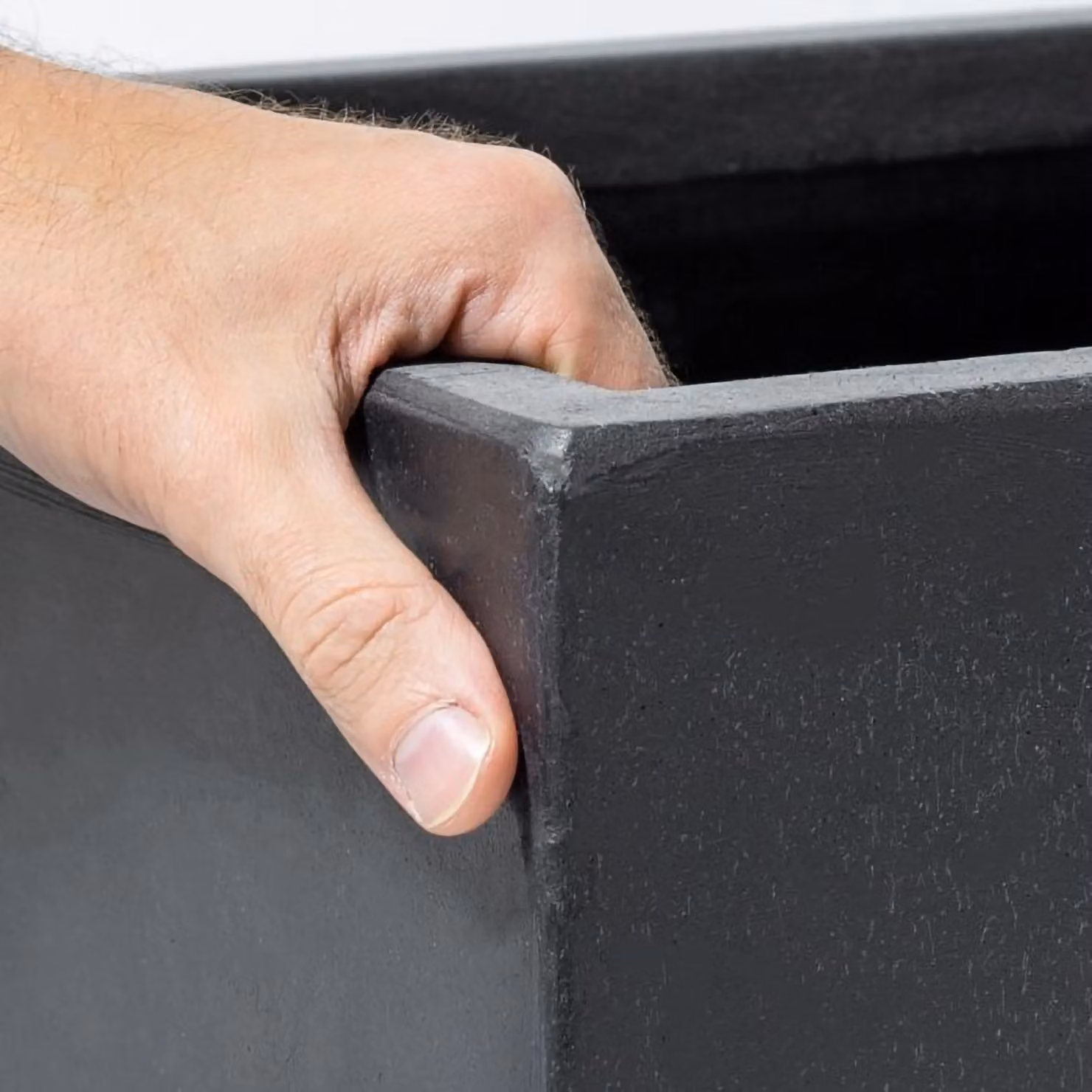 Primrose Fibreglass Cube Planter in Matte Black W/D/H: 60 x 60 x 60 cm – 7