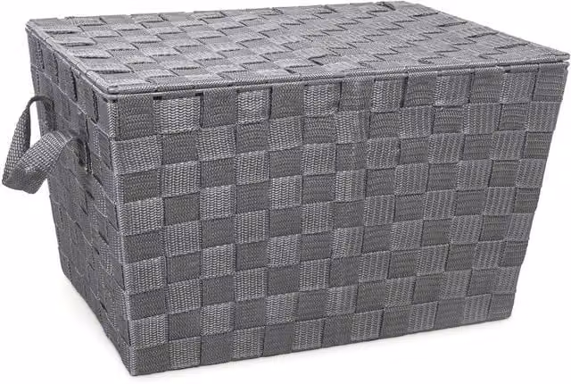 Nordara Grey Freestanding Storage Basket Chest for Clothes and Toys