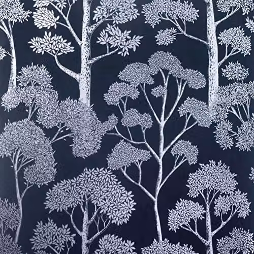 Arthouse Delamere Botanical Floral Wallpaper in Blue and Silver, Full Roll