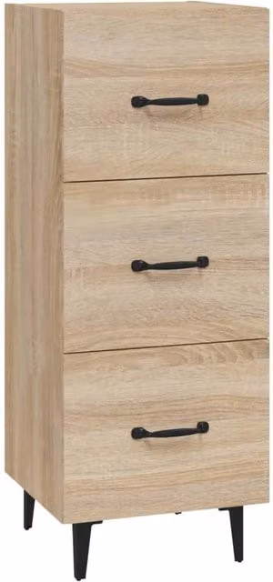 Berkfield Home Sonoma Oak Sideboard in Beige, W/D/H: 34.5 x 34.5 x 90 cm