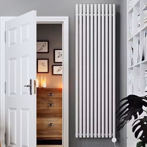 Terma Rolo Room E Electric Radiator with Wifi and App Control, White (RAL 9016), 1.5 kW, H: 200 cm x W: 59 cm x D: 5.9 cm – 1