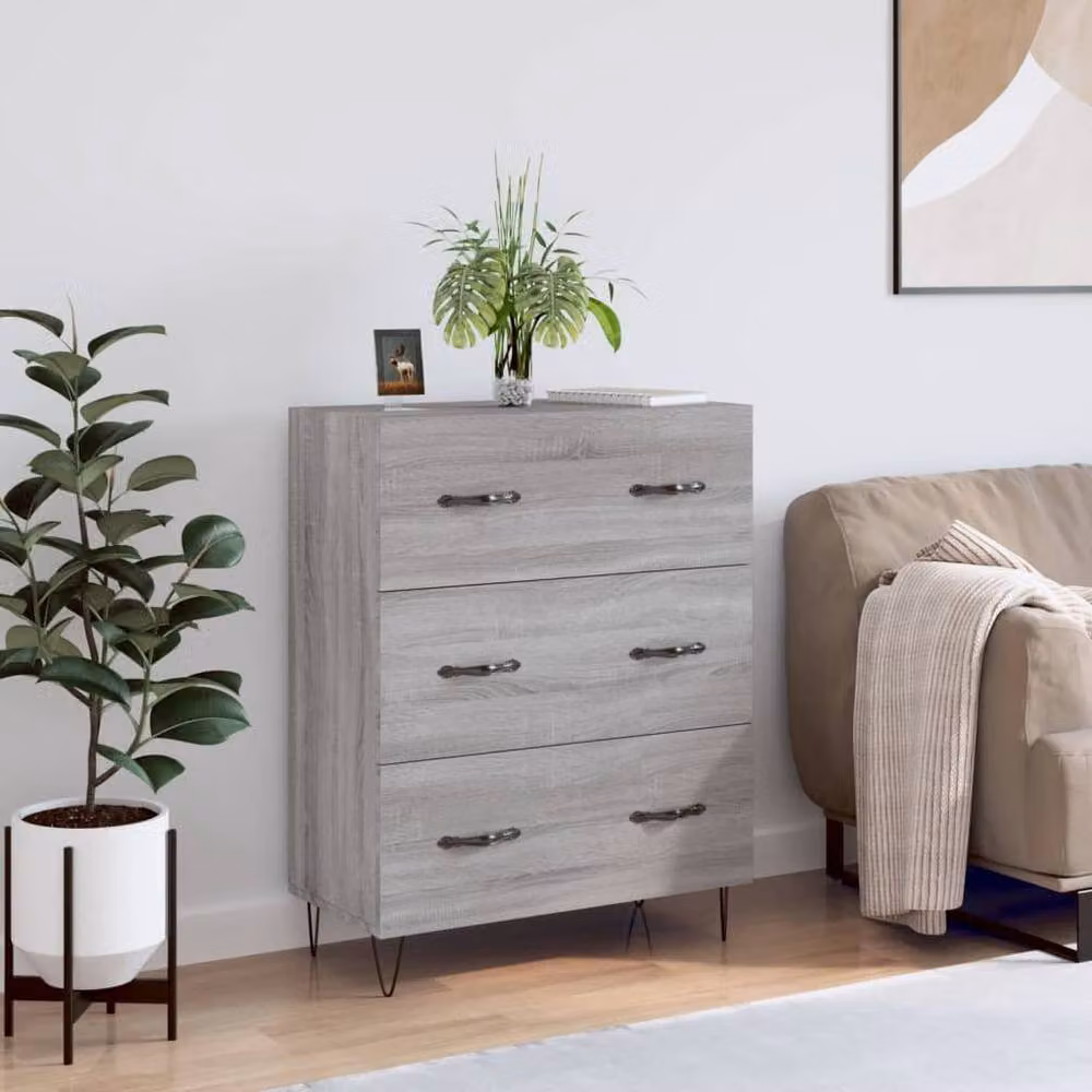 Berkfield Home Grey Sonoma Sideboard in Engineered Wood, W: 69.5 cm, D: 34 cm, H: 90 cm – 2