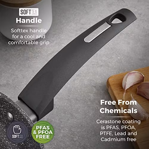 Tower Cerastone T81242 Forged Frying Pan with Ceramic Non-Stick Coating and Soft Touch Handles, 28cm, Anthracite – 6