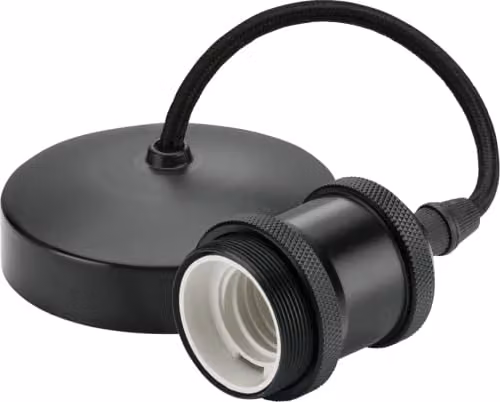 Netlighting Vintage Cylinder Pendant Light Set in Anthracite and Black with E27 Bulb Holder