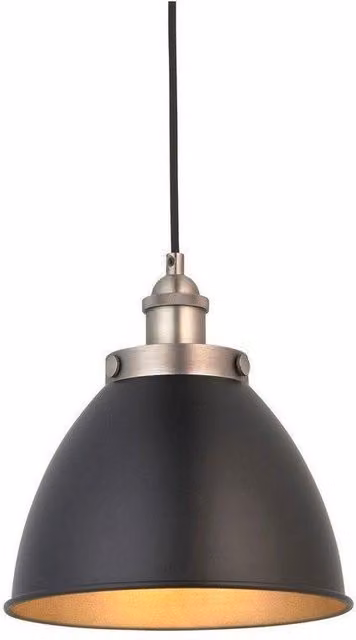 Netlighting Franklin Single Pendant Ceiling Lamp in Aged Pewter and Matt Black with Grey Details – 2