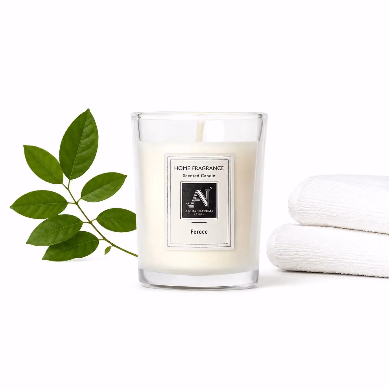 Aroma Naturals Minimalist Luxe Feroce 2-Wick Scented Candle in White – 2